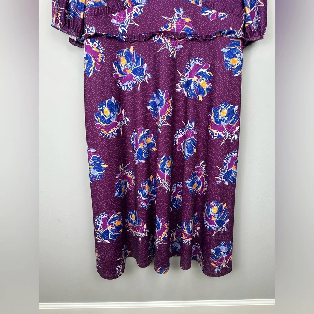 Eloquii Purple Floral Knee Length Dress NWT NEW Size 20
